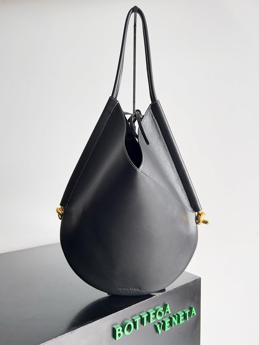Bottega Veneta MEDIUM SOLSTICE 44 BLACK LAMBSKIN 74025