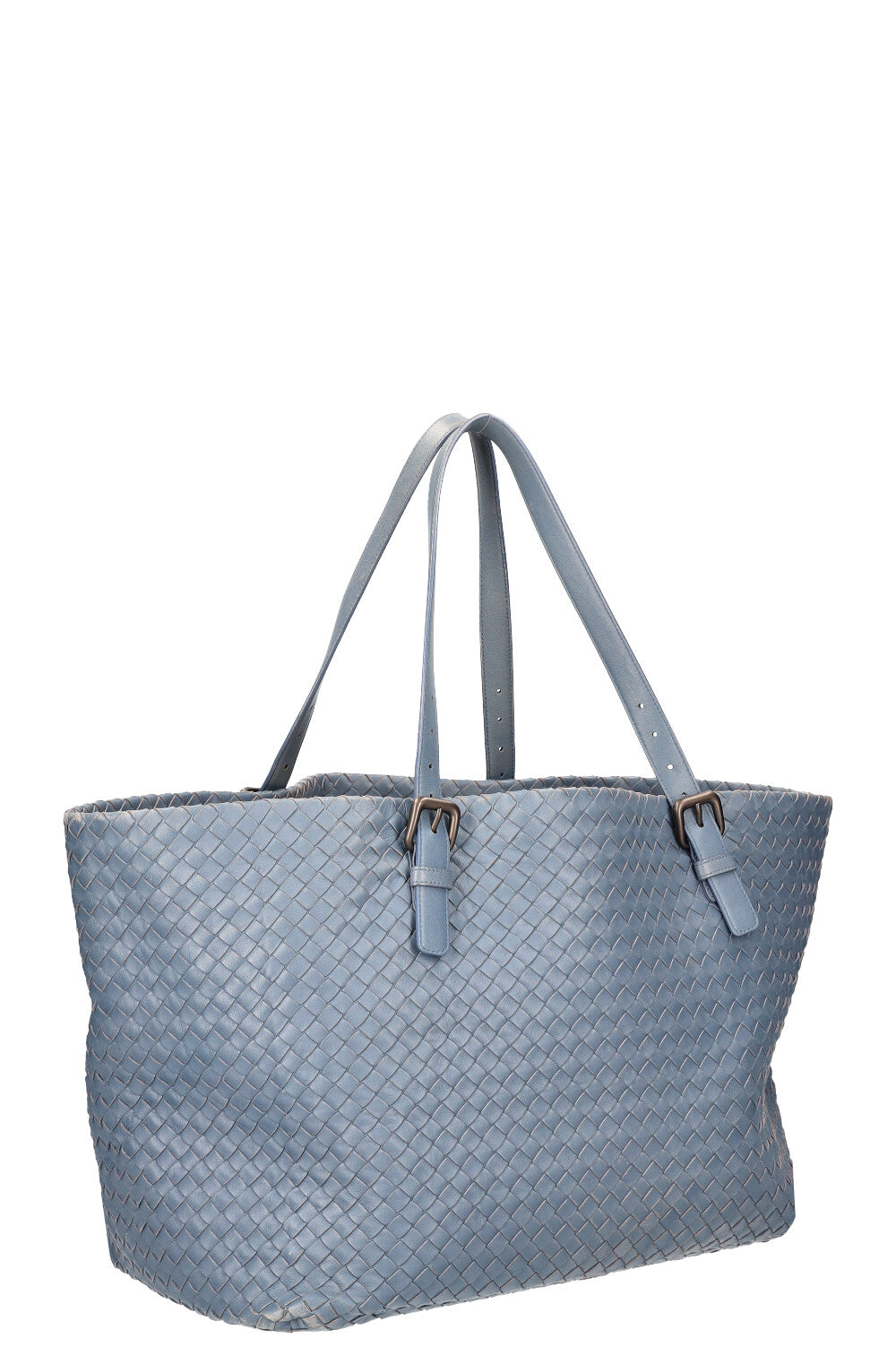 BOTTEGA VENETA Intrecciato Shopping Tote Blue