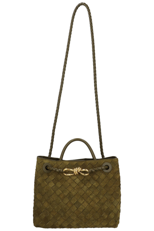 BOTTEGA VENETA Andiamo Small Suede Olive Oil
