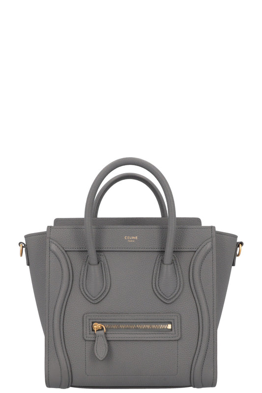 CELINE Nano Luggage Crossbody Bag Grey