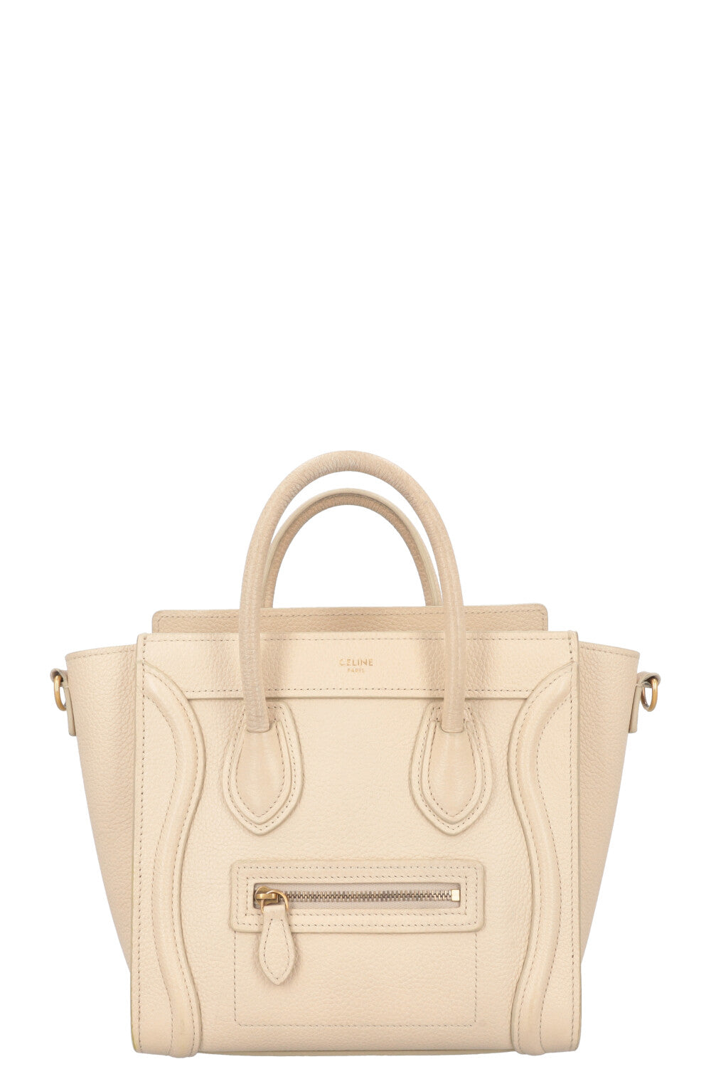 CELINE Nano Luggage Crossbody Bag Ivory
