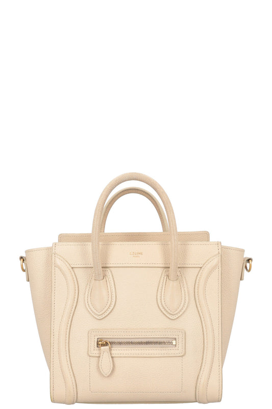CELINE Nano Luggage Crossbody Bag Ivory