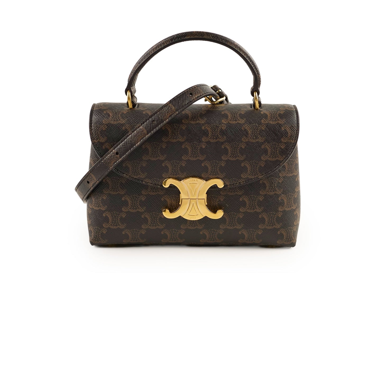 Celine Teen Triomphe Canvas Nino Bag Tan