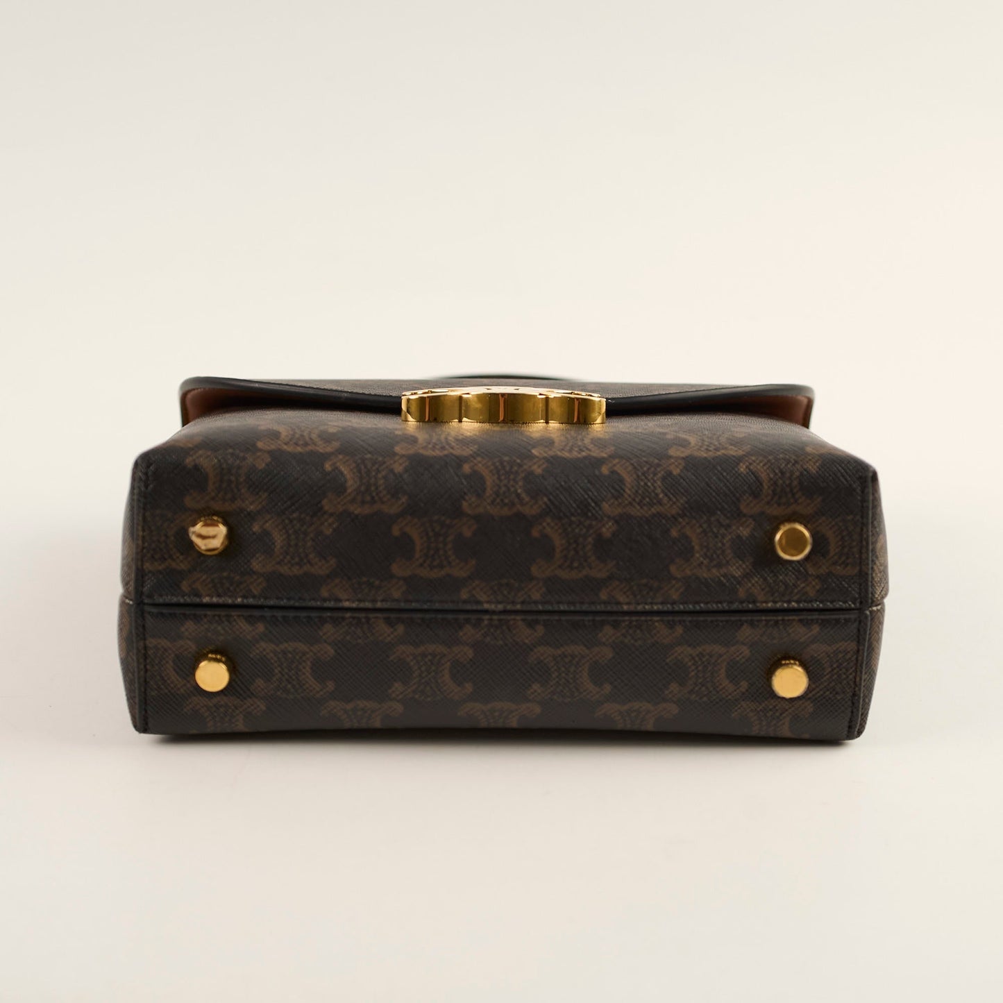 Celine Teen Triomphe Canvas Nino Bag Tan