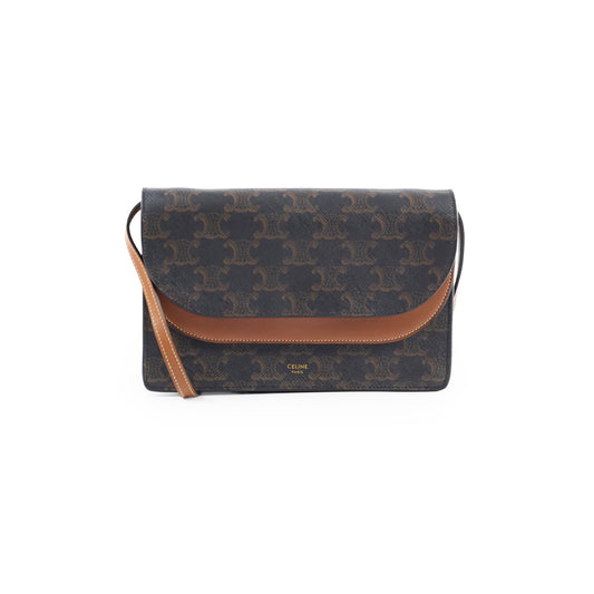 Celine Triomphe Canvas Wallet on Strap