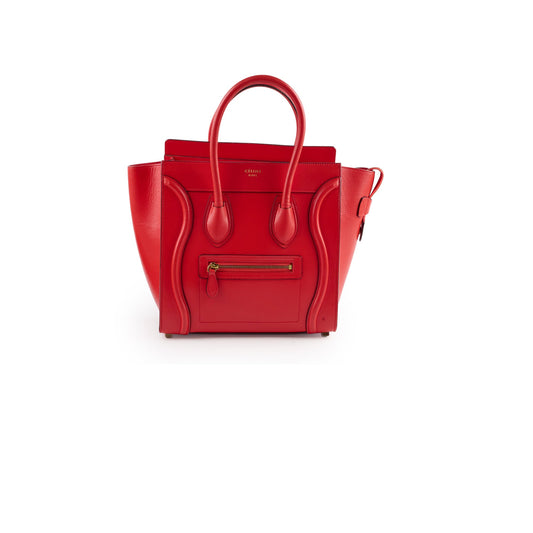 Celine Luggage Micro Red