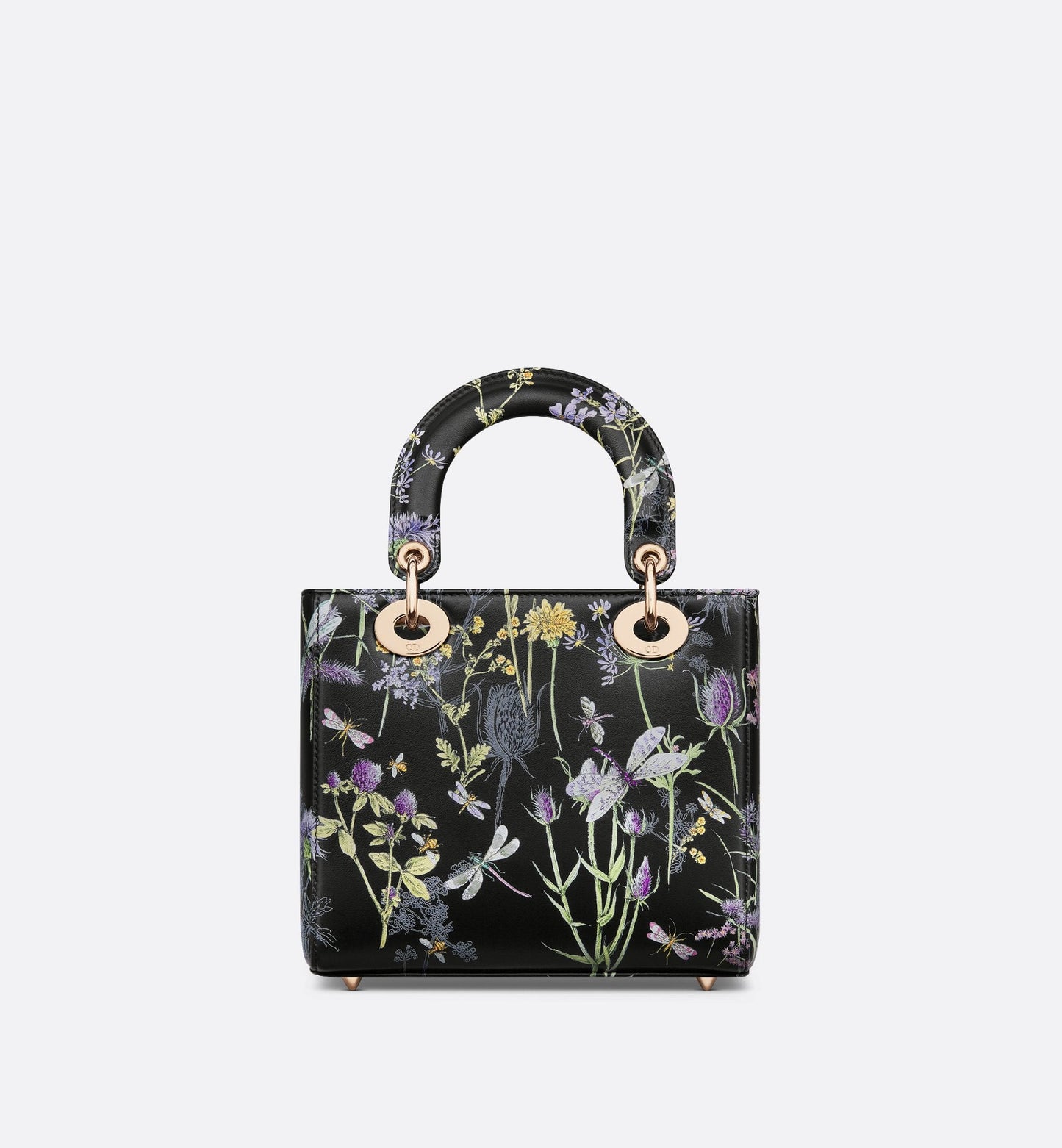 Small Lady Dior Bag Black Calfskin With Multicolor Dior Herbarium Print