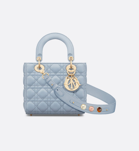 Small Lady Dior My Abcdior Bag Pale Blue Cannage Lambskin