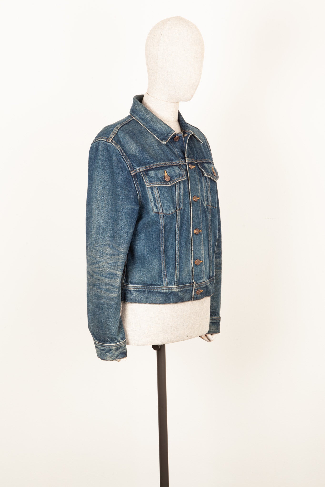 CELINE Men's Denim Logo Jacket