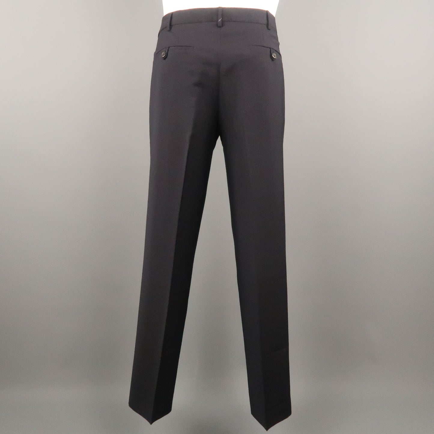 PRADA Size 34 Navy Solid Mohair / Wool 31 Zip Fly Dress Pants