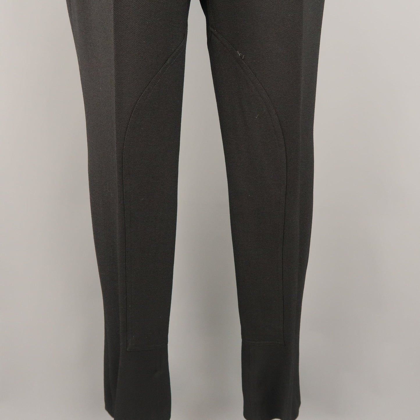 PRADA Size 6 Black Twill Riding Patch Dress Pants