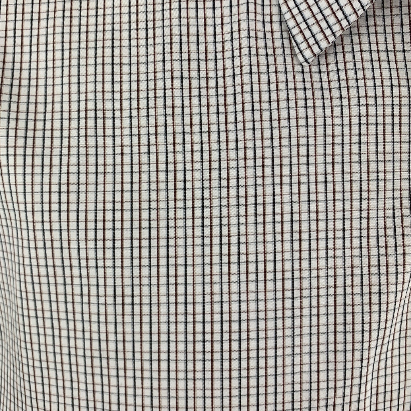 PRADA Size M White Plaid Cotton Button Up Long Sleeve Shirt