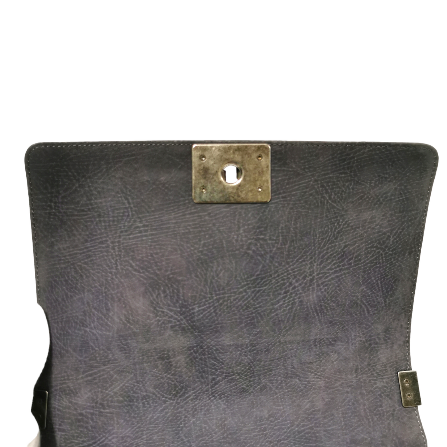 Chanel Boy Medium Grey Suede Ruthenium