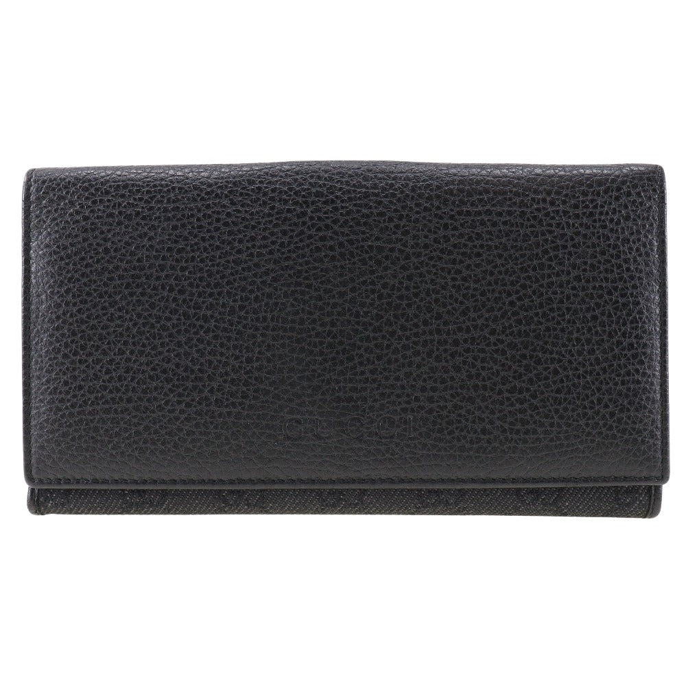 Gucci 143391 GG Canvas Leather Long Wallet