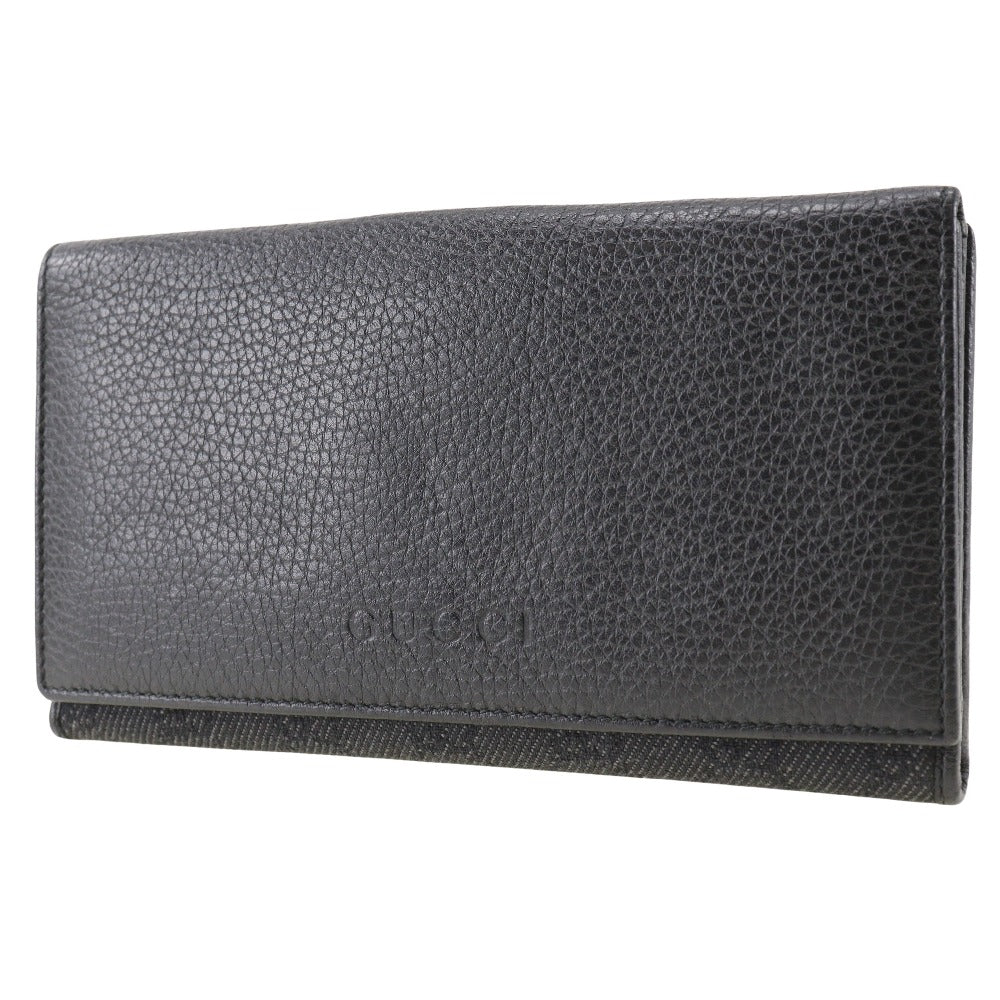 Gucci 143391 GG Canvas Leather Long Wallet