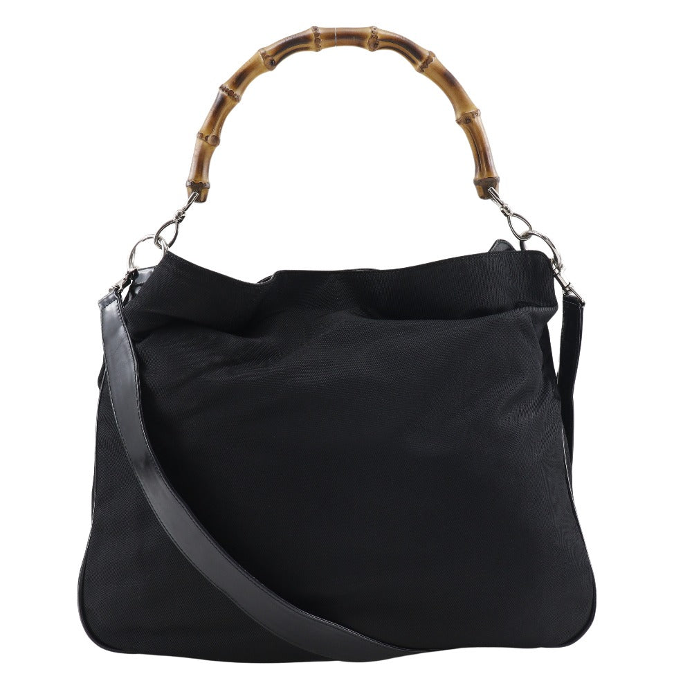 Gucci Nylon Canvas Bamboo Handbag 2way