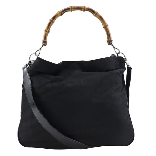 Gucci Nylon Canvas Bamboo Handbag 2way