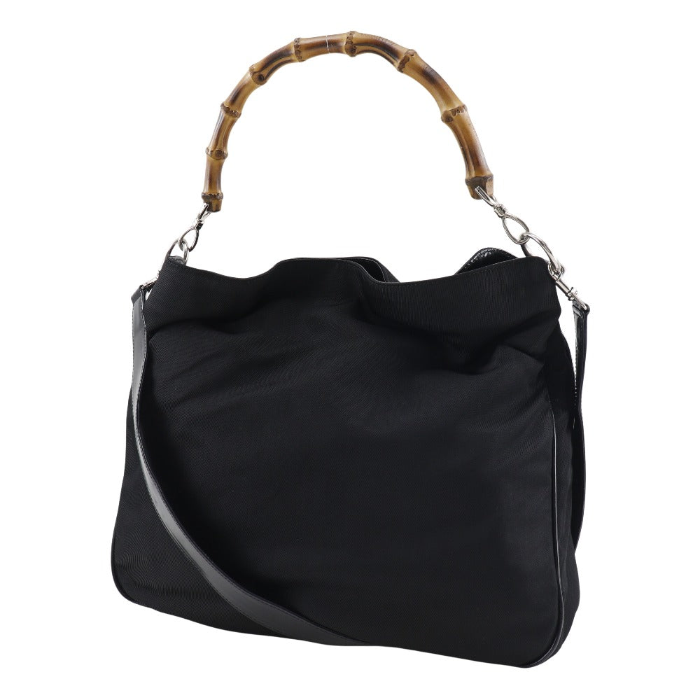Gucci Nylon Canvas Bamboo Handbag 2way