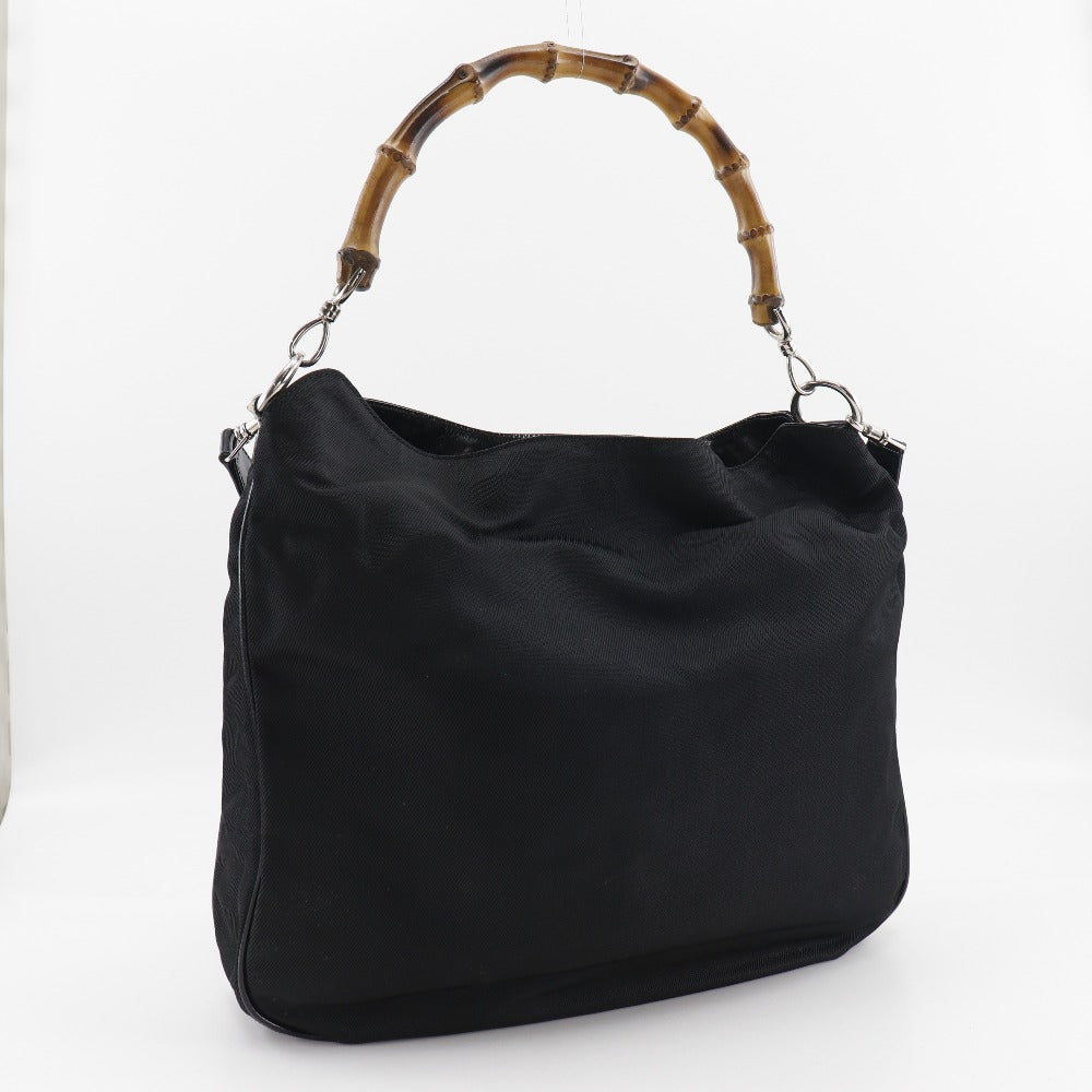 Gucci Nylon Canvas Bamboo Handbag 2way