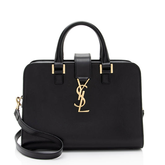 Saint Laurent Calfskin Monogram Baby Cabas Tote (SHF-Emwqyt)