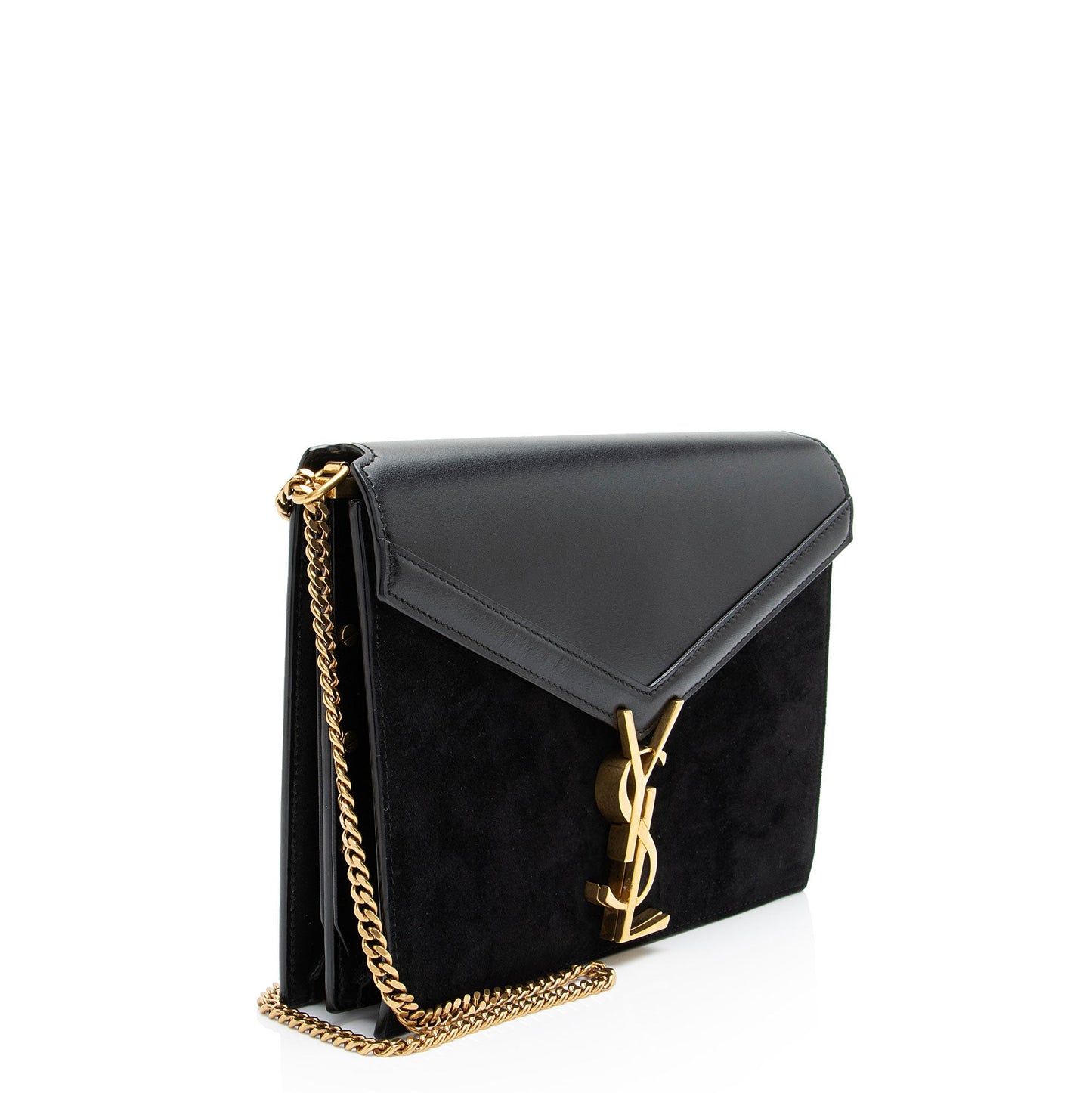 Saint Laurent Calfskin Suede Monogram Cassandra Medium Chain Bag