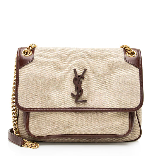 Saint Laurent Canvas Monogram Niki Medium Shoulder Bag (SHF-23610)