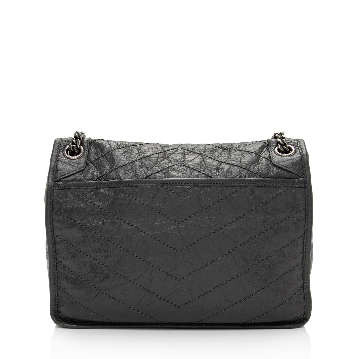 Saint Laurent Crinkled Calfskin Monogram Niki Medium Shoulder Bag (SHF-J4S3bV)