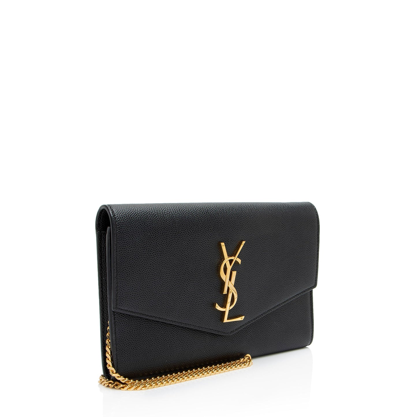 Saint Laurent Grain De Poudre Monogram Uptown Chain Wallet