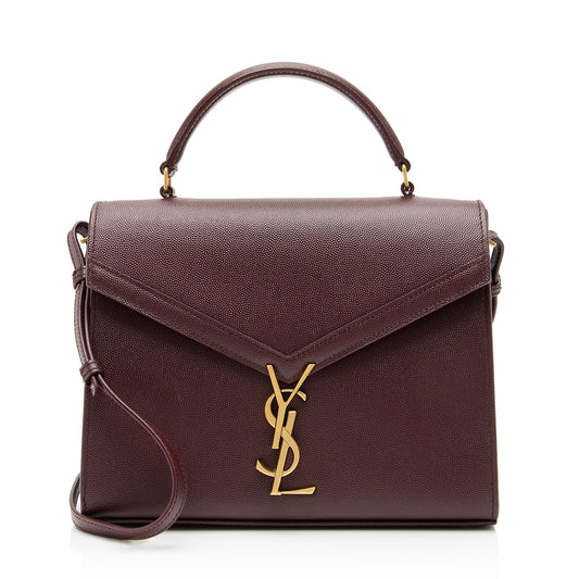 Saint Laurent Grain de Poudre Classic Monogram Cassandra Medium Top Handle Bag (SHF-thY3yI)