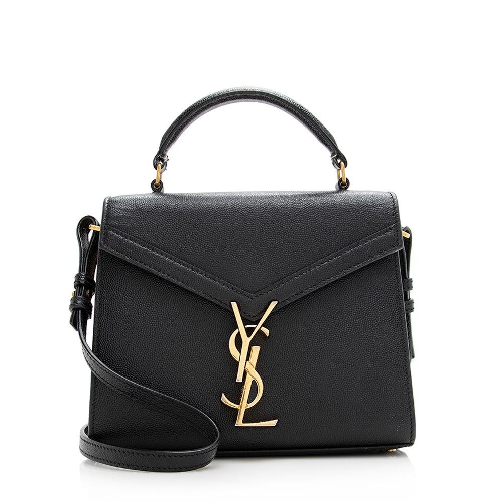 Saint Laurent Grain de Poudre Classic Monogram Cassandra Mini Top Handle Bag - FINAL SALE (SHF-21308)