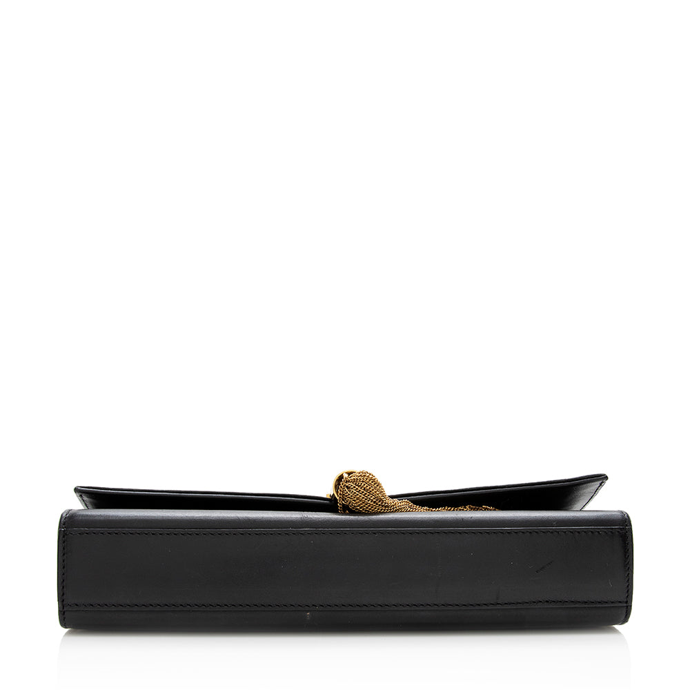 Saint Laurent Grain de Poudre Leather Monogram Kate Tassel Medium Shoulder Bag - FINAL SALE (SHF-18556)