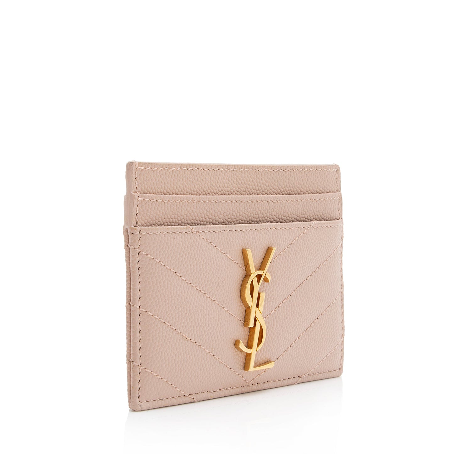 Saint Laurent Grain de Poudre Monogram Card Case (SHF-23547)
