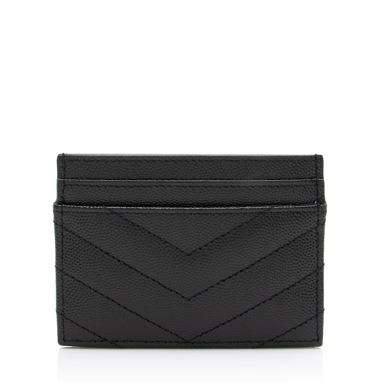 Saint Laurent Grain de Poudre Monogram Card Case (SHF-23687)