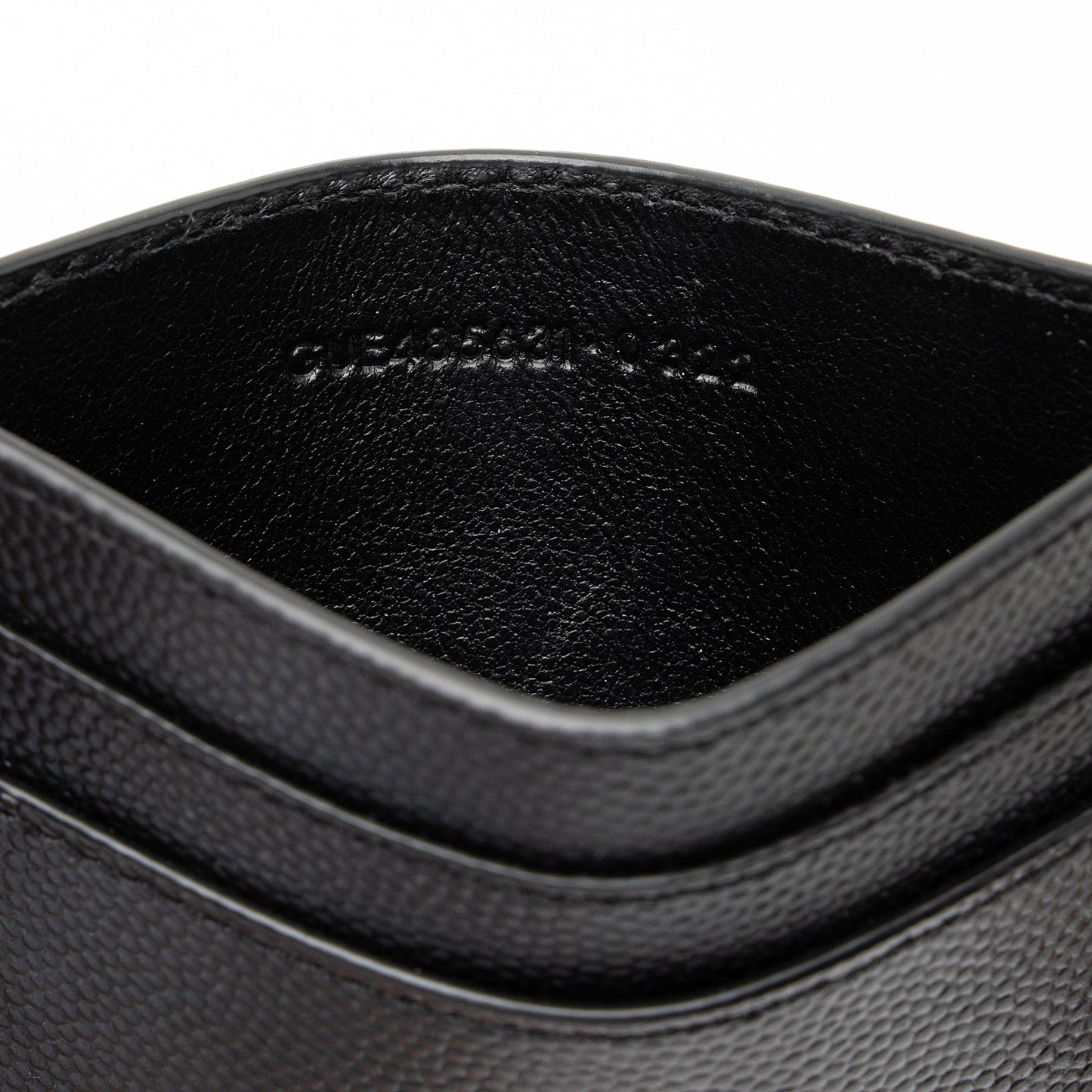 Saint Laurent Grain de Poudre Monogram Card Case (SHF-23859)