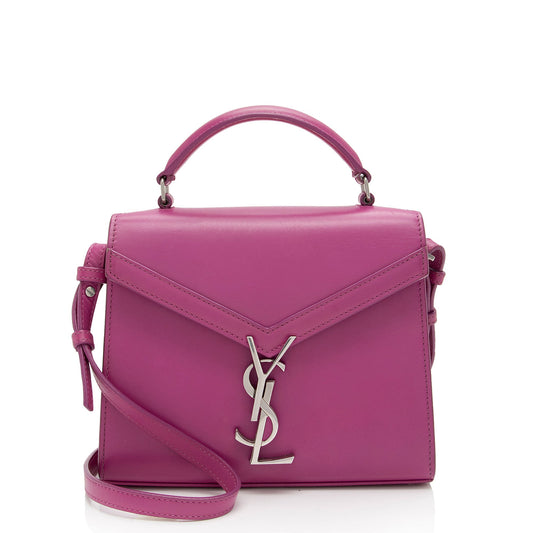 Saint Laurent Grain de Poudre Monogram Cassandra Mini Top Handle Bag - FINAL SALE (SHF-Vxl0wA)