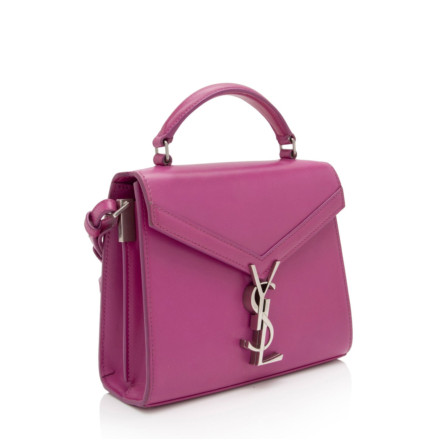 Saint Laurent Grain de Poudre Monogram Cassandra Mini Top Handle Bag - FINAL SALE (SHF-Vxl0wA)