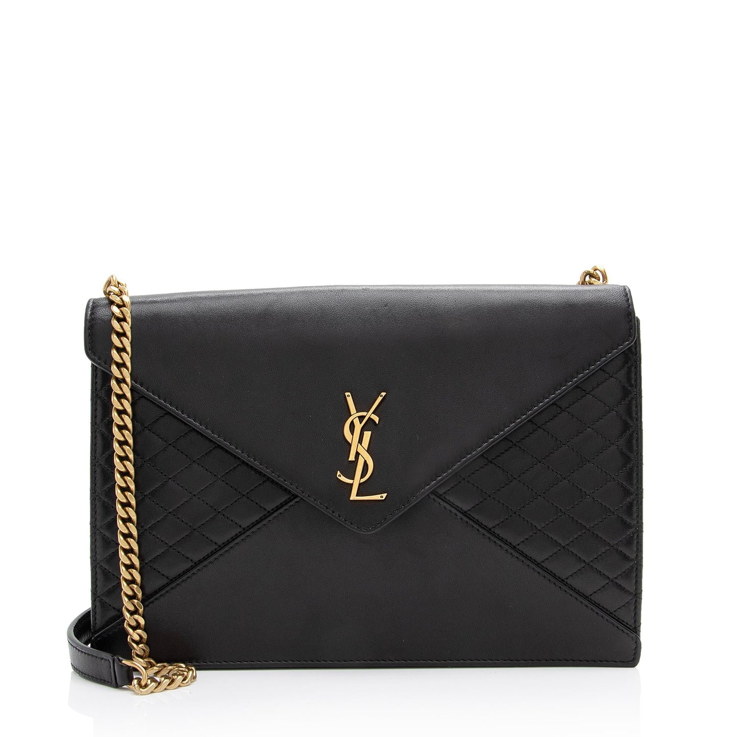 Saint Laurent Lambskin Monogram Gaby Chain Envelope Bag (SHF-23054)