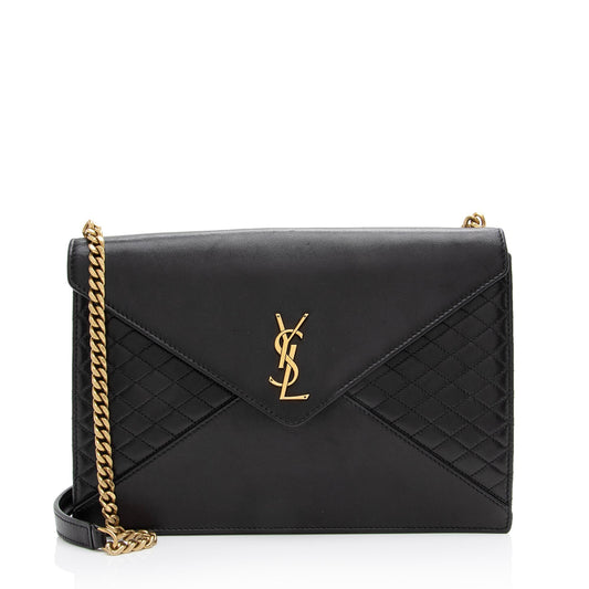 Saint Laurent Lambskin Monogram Gaby Chain Envelope Bag (SHF-23054)