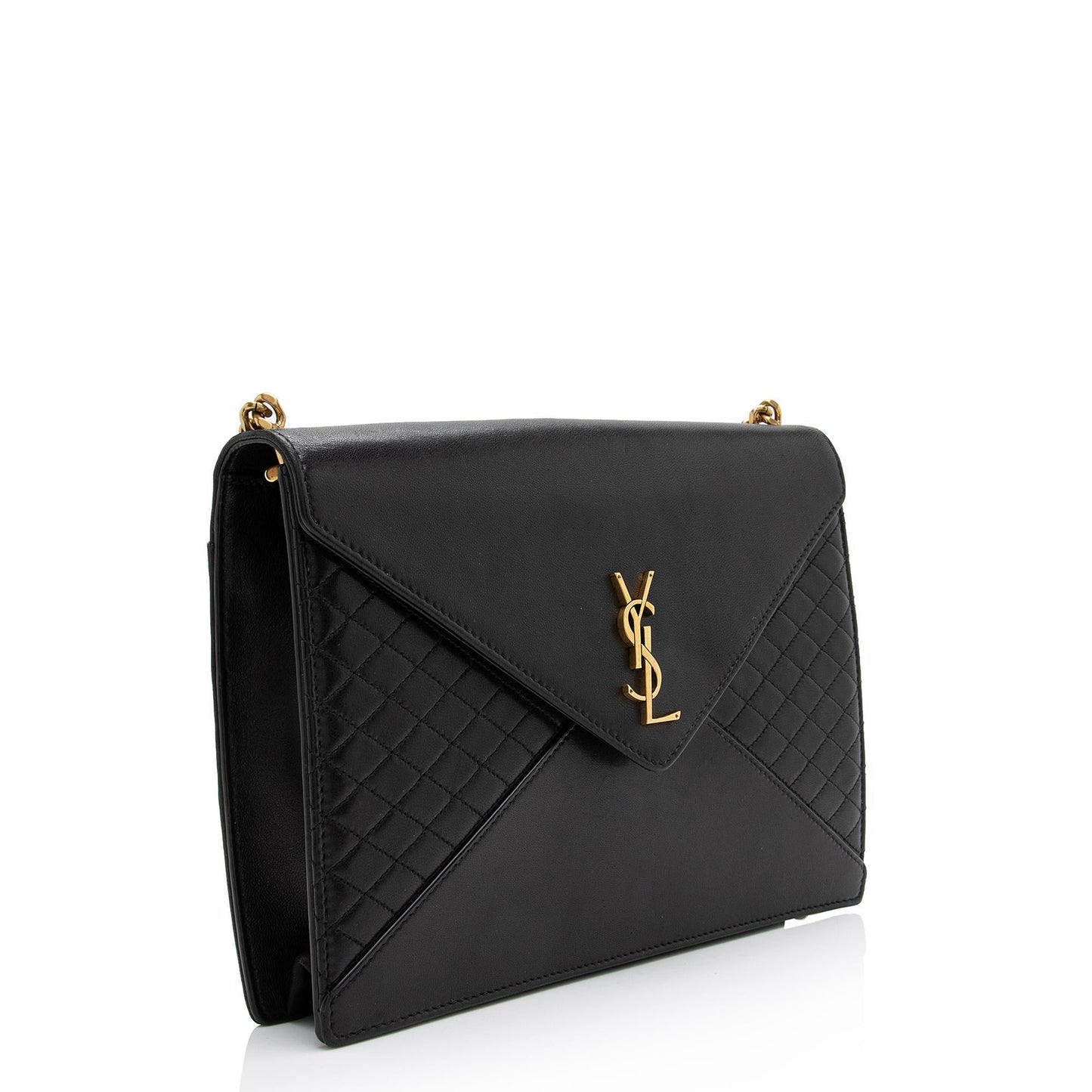 Saint Laurent Lambskin Monogram Gaby Chain Envelope Bag (SHF-23054)