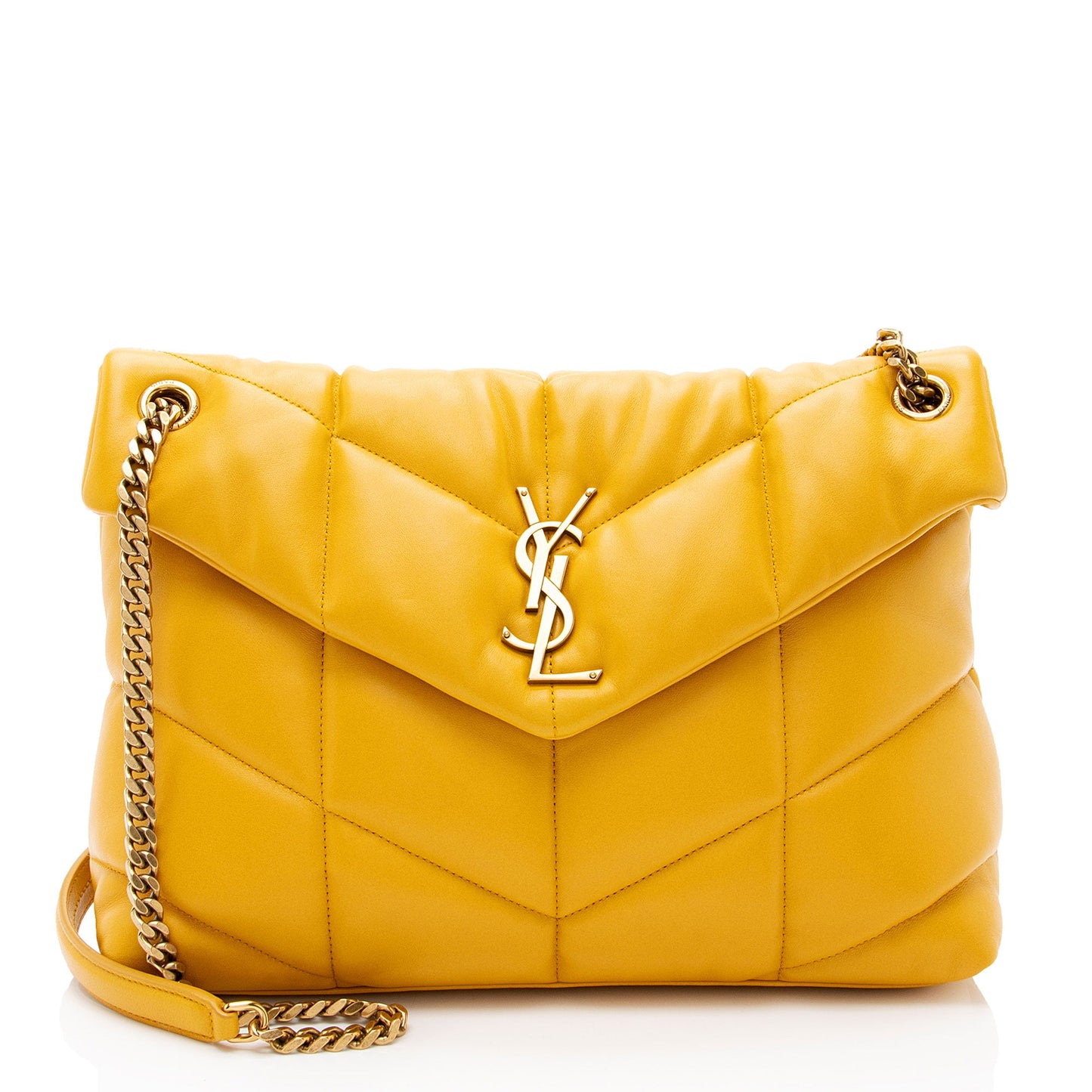 Saint Laurent Lambskin Monogram Puffer LouLou Medium Shoulder Bag