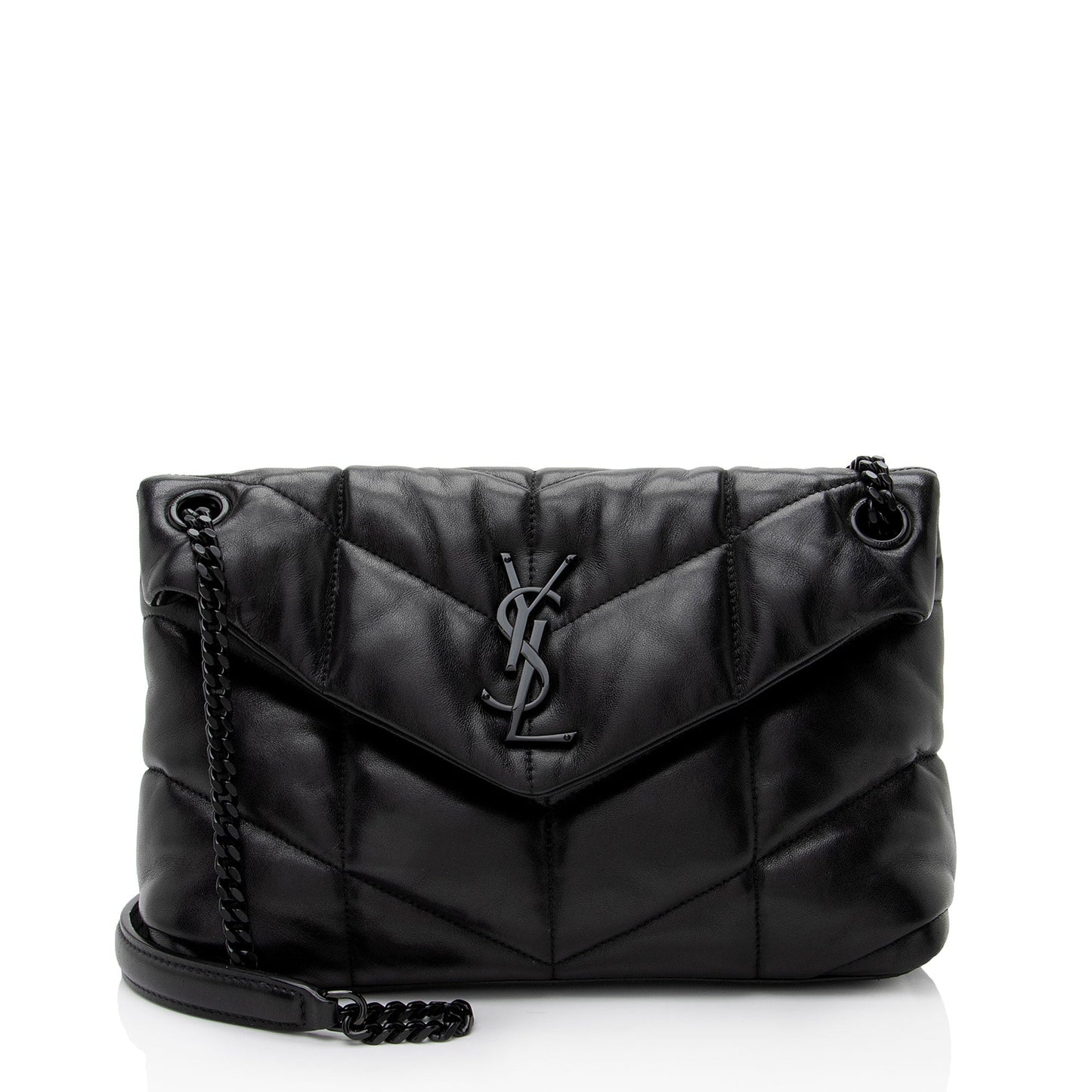 Saint Laurent Lambskin Monogram Puffer LouLou Small Shoulder Bag
