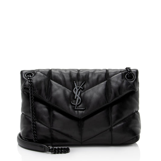 Saint Laurent Lambskin Monogram Puffer LouLou Small Shoulder Bag