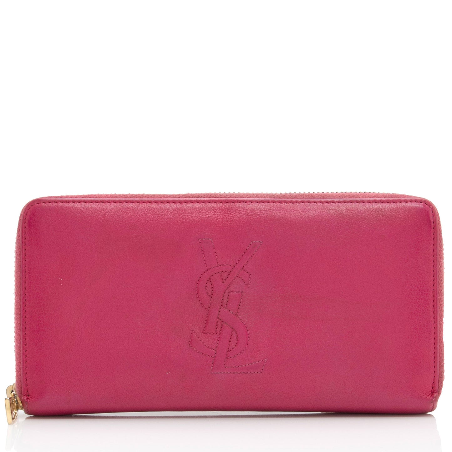 Saint Laurent Leather Monogram Belle du Jour Zip Around Wallet (SHF-agqKCo)