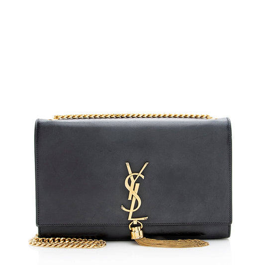 Saint Laurent Leather Monogram Kate Tassel Medium Shoulder Bag - FINAL SALE (SHF-18858)