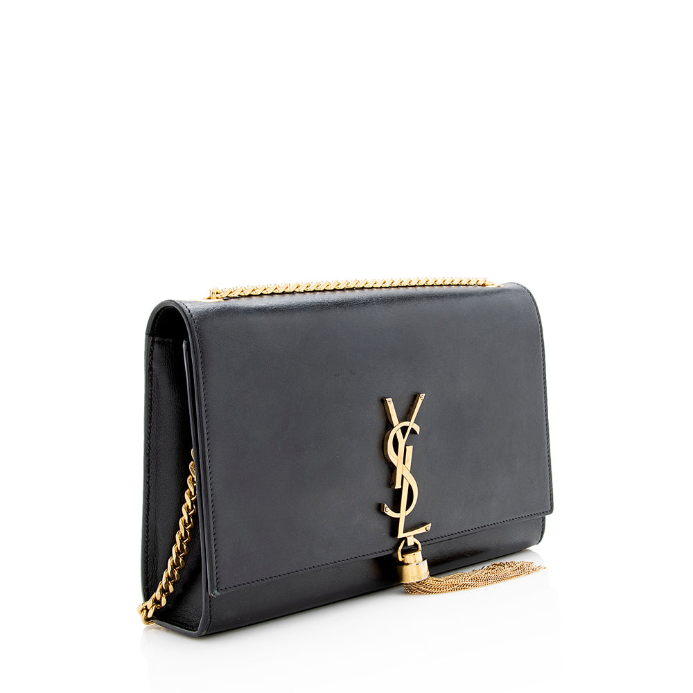 Saint Laurent Leather Monogram Kate Tassel Medium Shoulder Bag - FINAL SALE (SHF-18858)