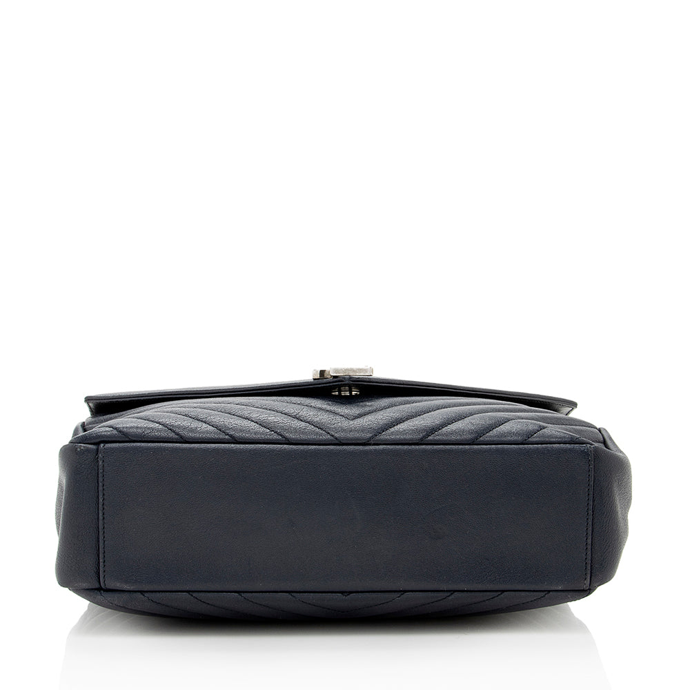 Saint Laurent Matelasse Calfskin Classic Monogram College Large Shoulder Bag (SHF-18581)