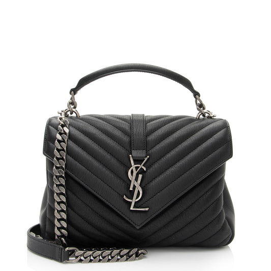 Saint Laurent Matelasse Calfskin Monogram College Medium Shoulder Bag (SHF-MMt0qg)