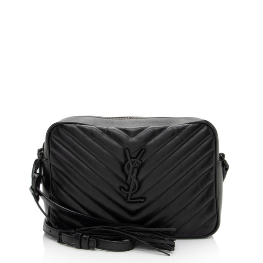 Saint Laurent Matelasse Calfskin Monogram Lou Camera Bag (SHF-maESsA)