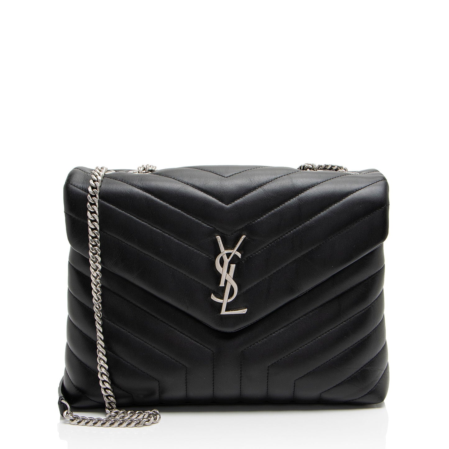 Saint Laurent Matelasse Calfskin Monogram LouLou Chain Medium Shoulder Bag