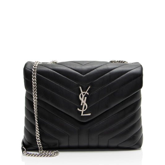 Saint Laurent Matelasse Calfskin Monogram LouLou Chain Medium Shoulder Bag